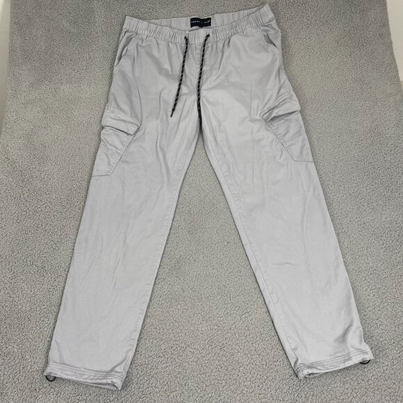 Edgar + Ash Pants Men XL Grey Pull On Drawstring Cargos - Picture 2 of 11